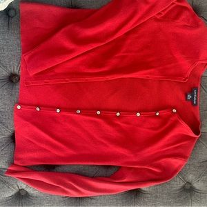 Red cardigan